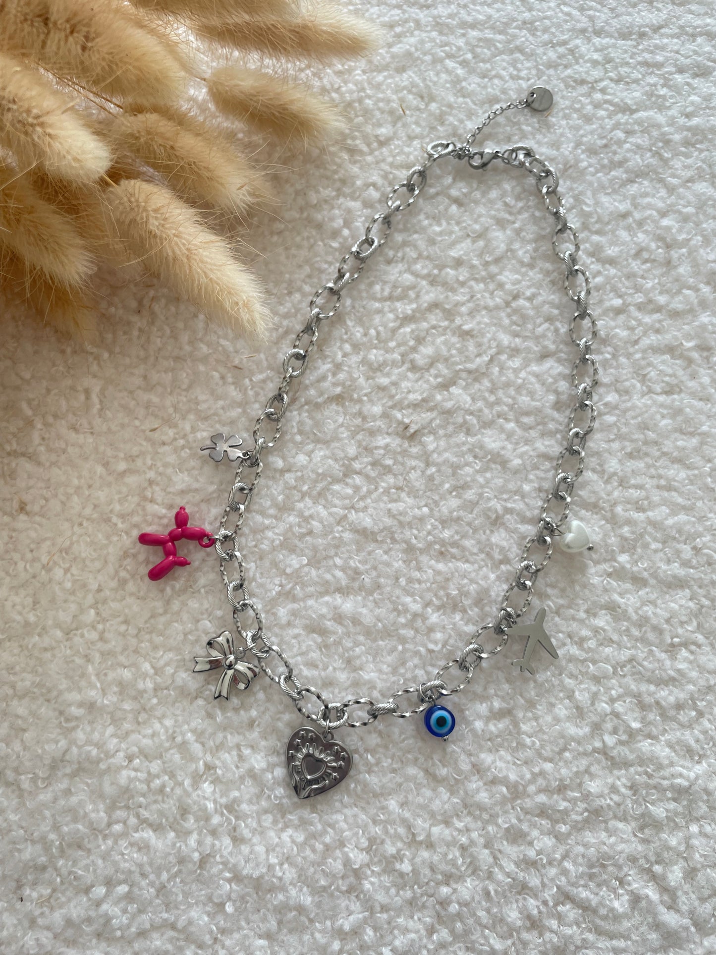 Collier chien rose