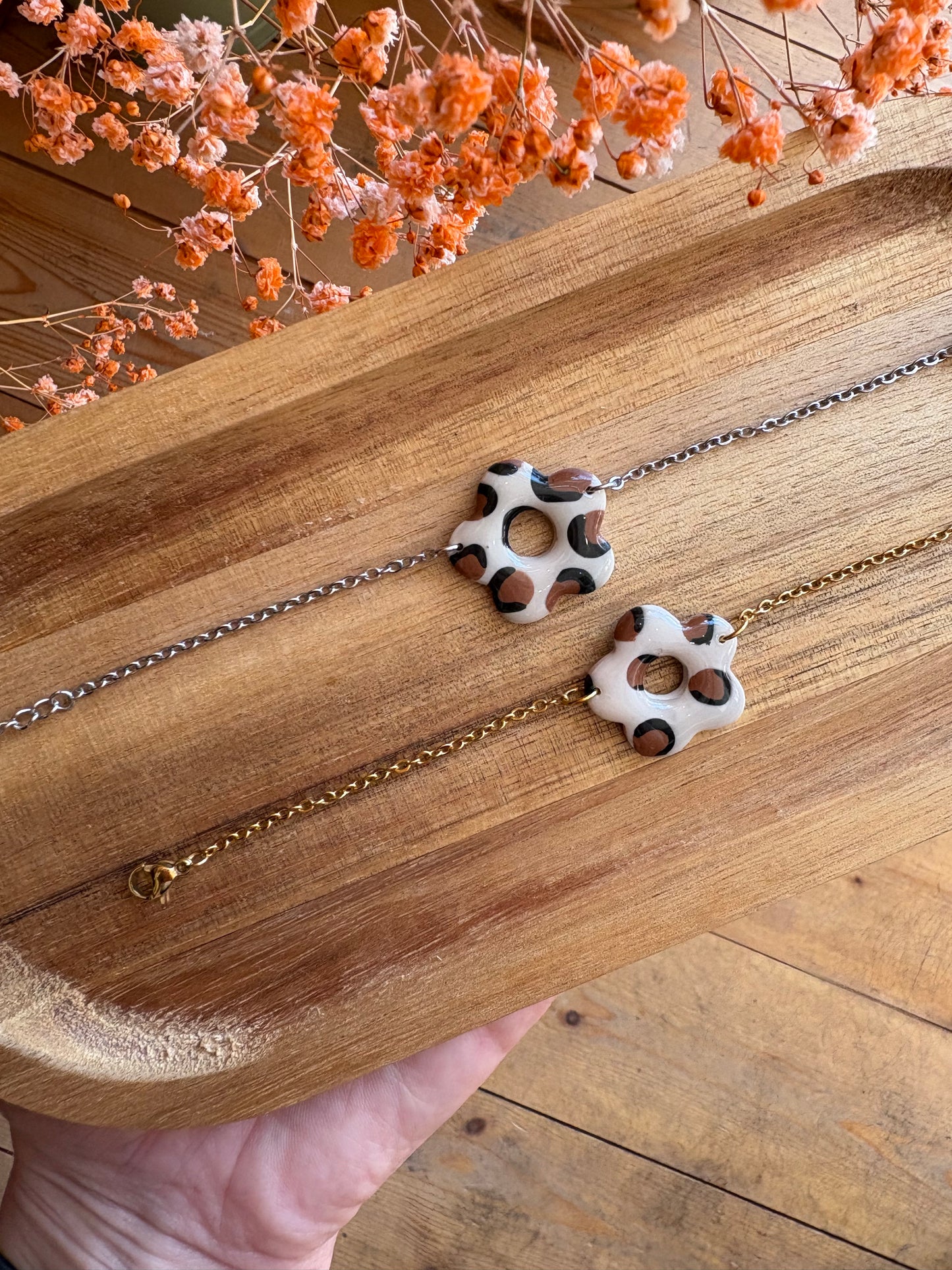 Bracelet fleur léopard