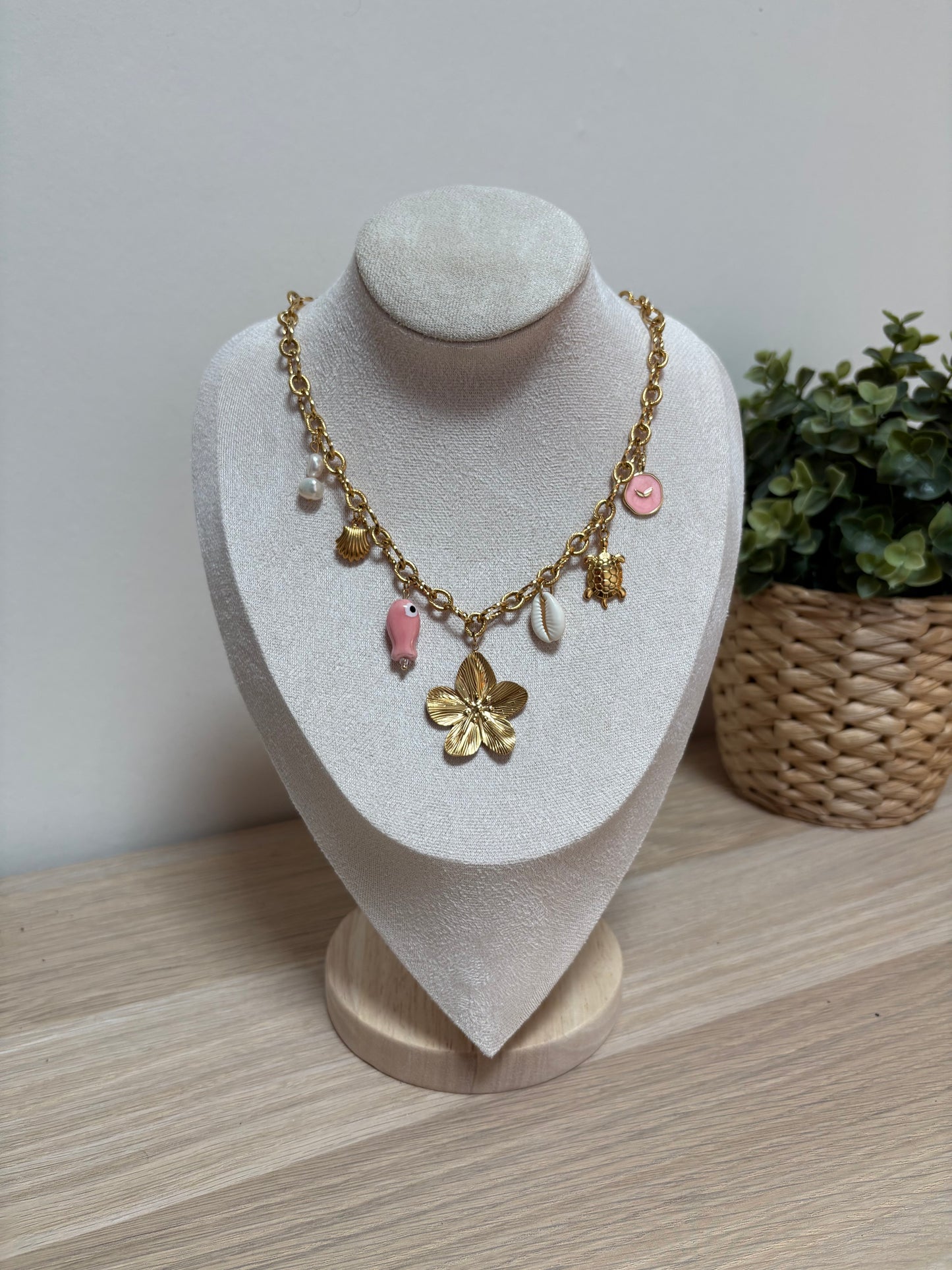 Collier Flora rose