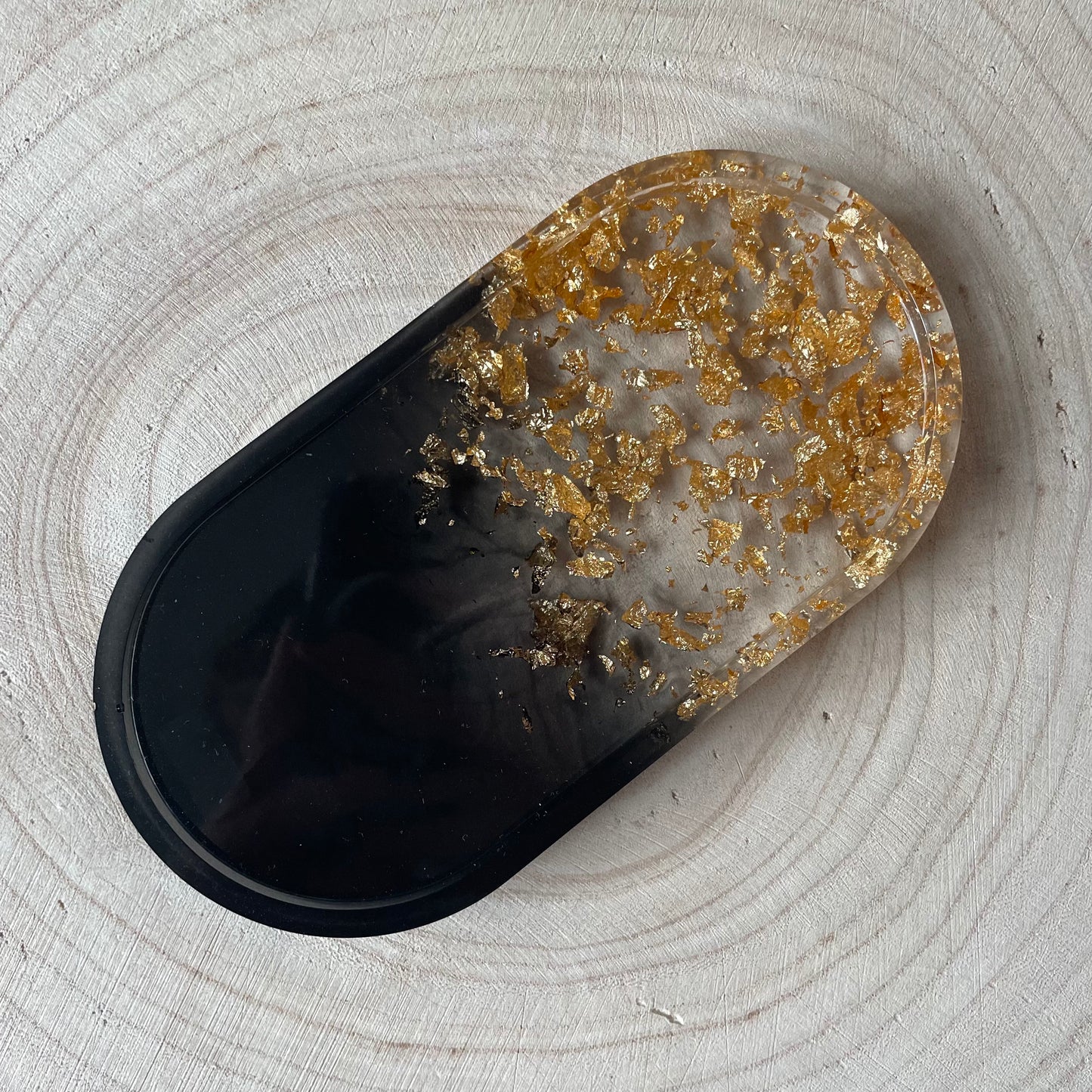 Petit plateau/vide poche noir doré