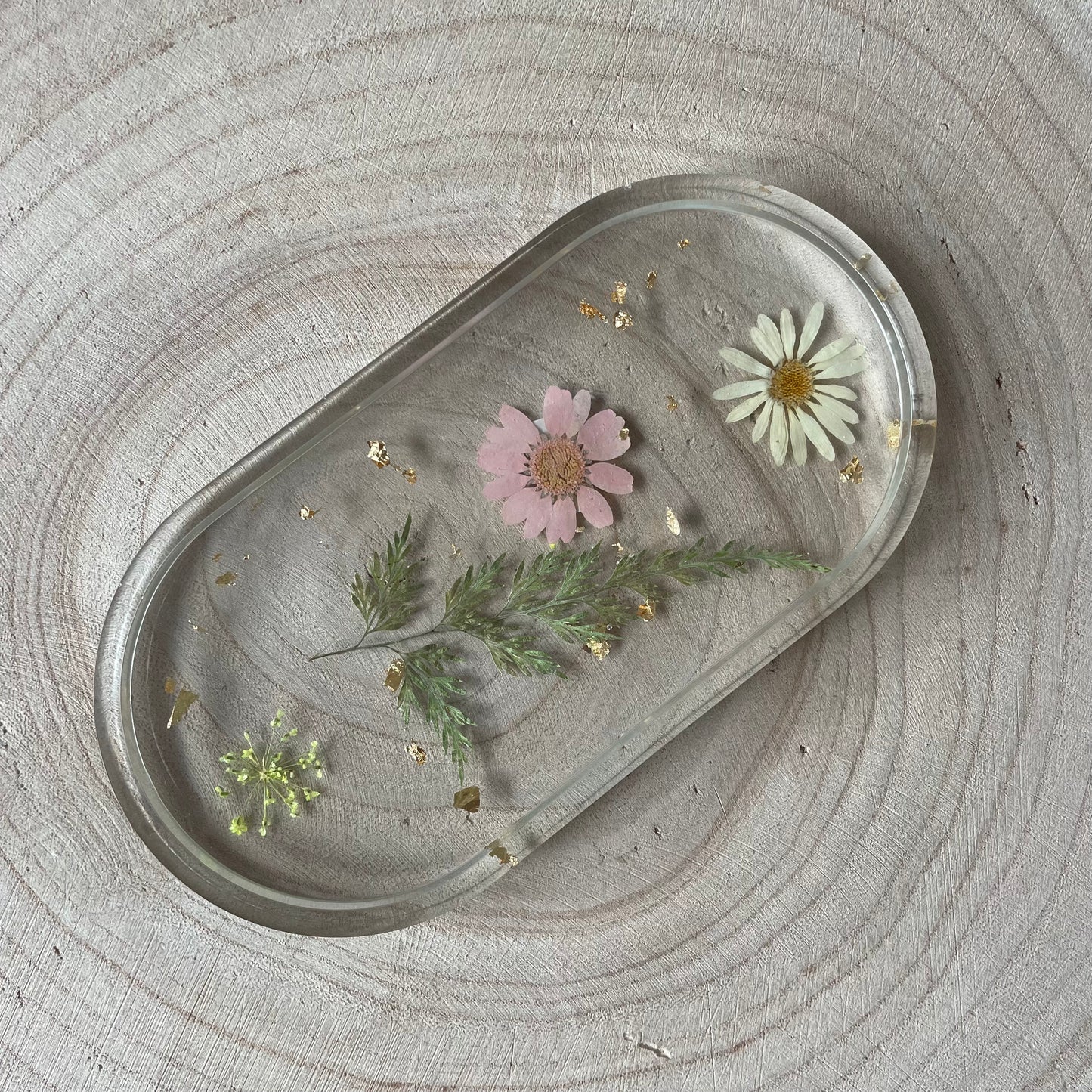 Petit plateau/vide poche fleurs séchées