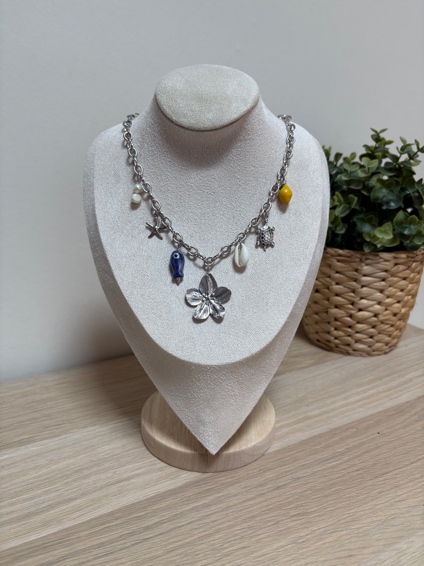 Collier Flora argenté