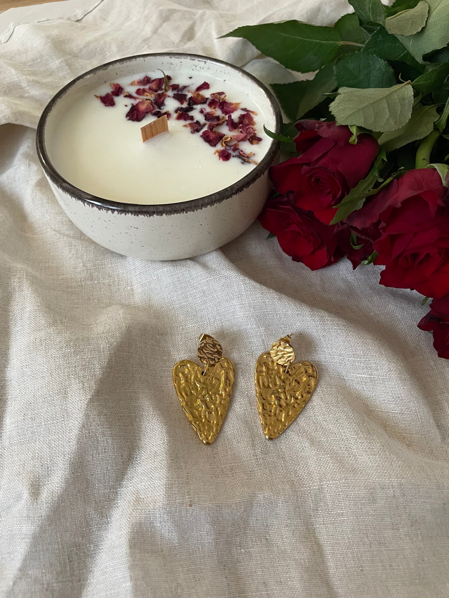 Boucles cœur texturé