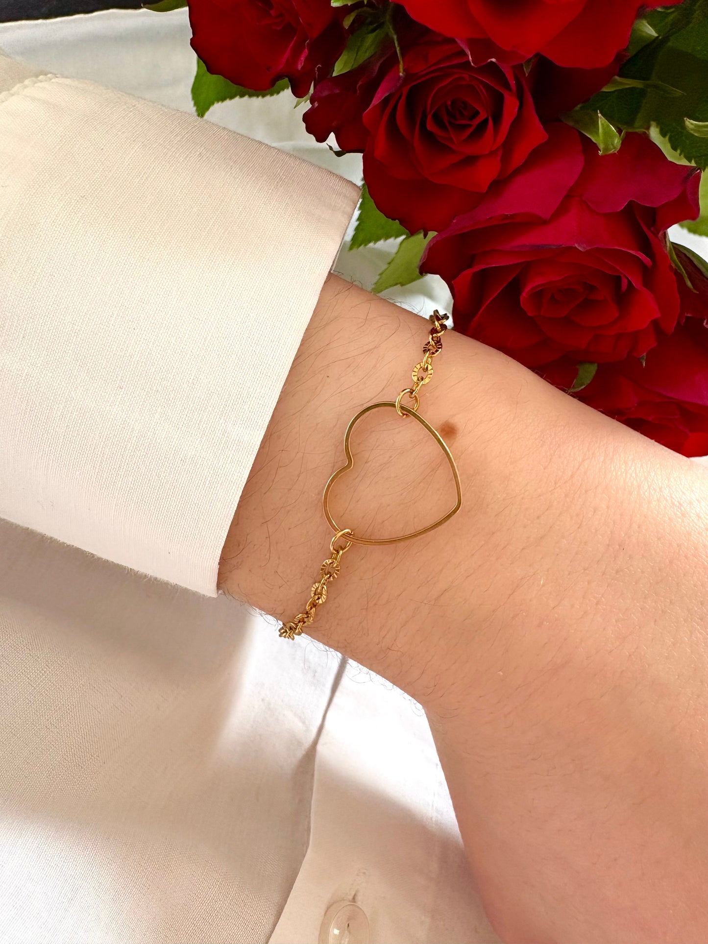 Bracelet cœur fin