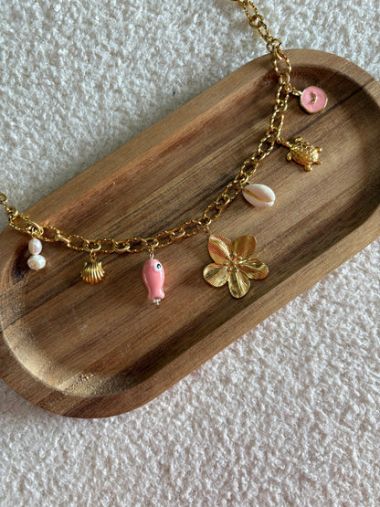 Collier Flora rose