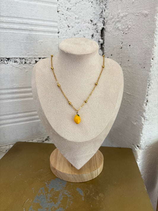 Collier fin citron