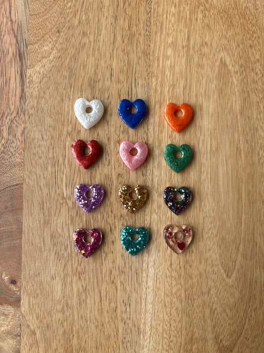 Pampilles résine cœur