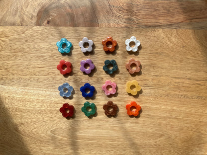 Créoles interchangeables fleur couleurs