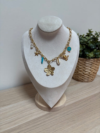 Collier Flora bleu
