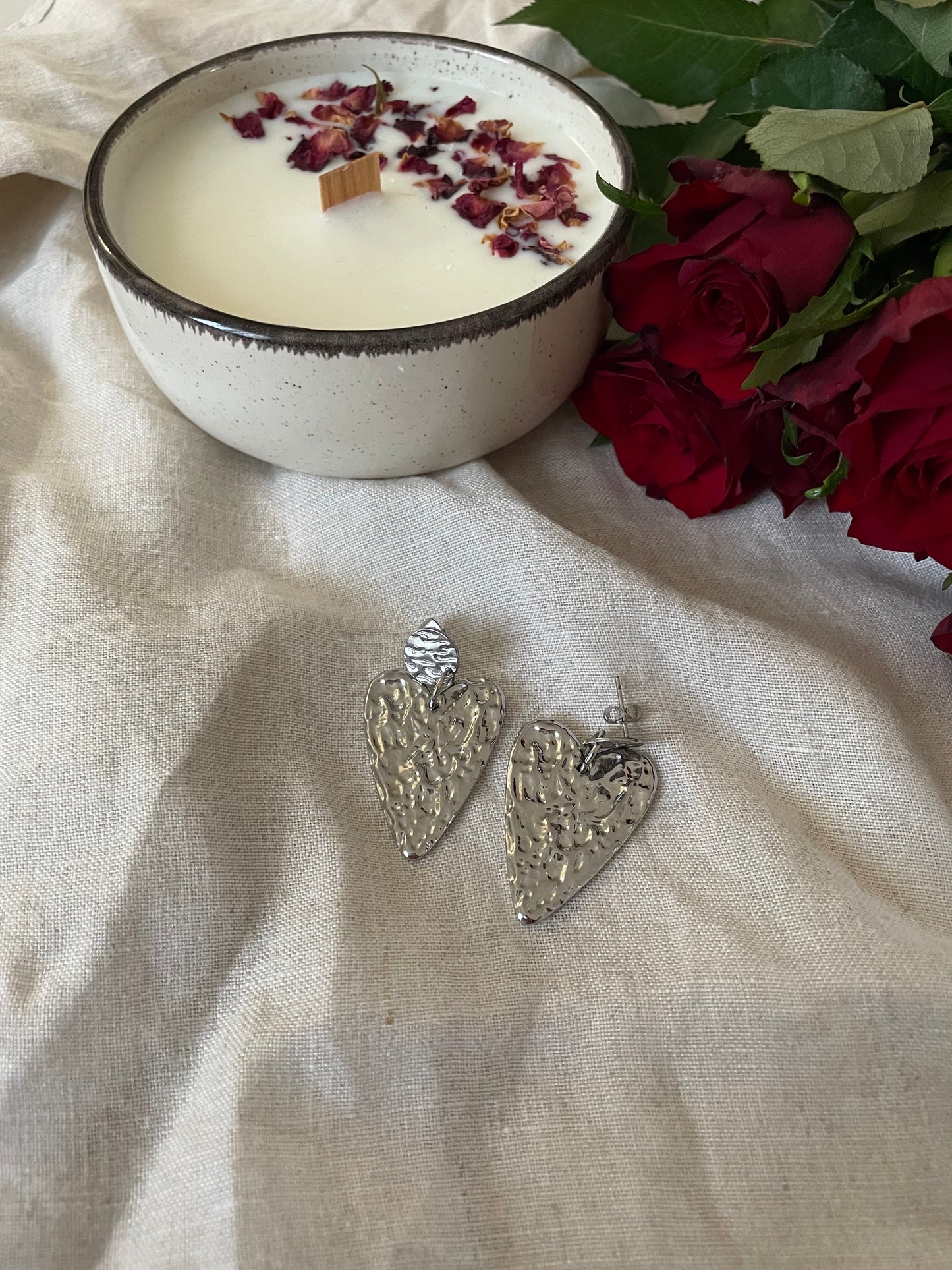 Boucles cœur texturé