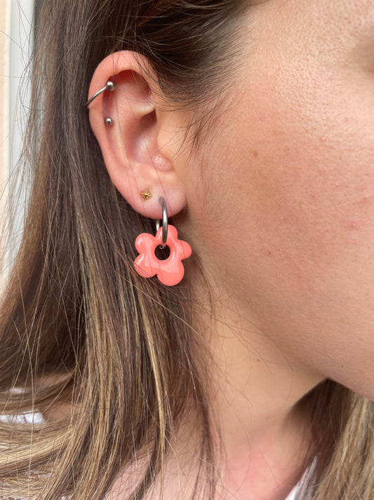 Créoles interchangeables petite fleur - Édition Printemps/Été