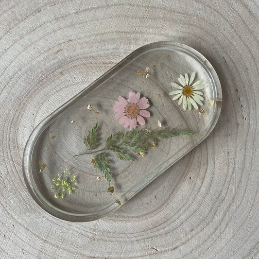 Petit plateau/vide poche fleurs séchées