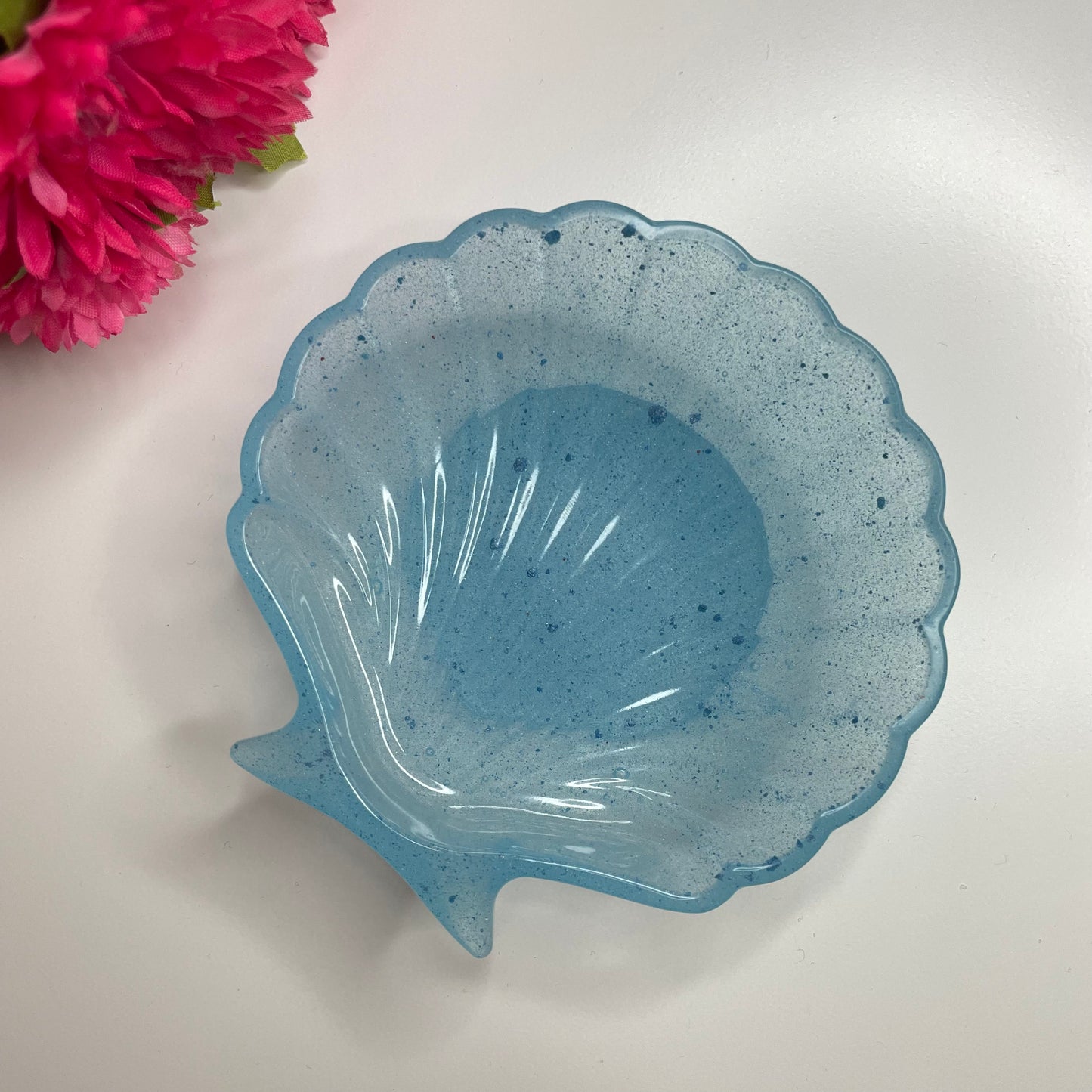 Vide poche coquillage bleu